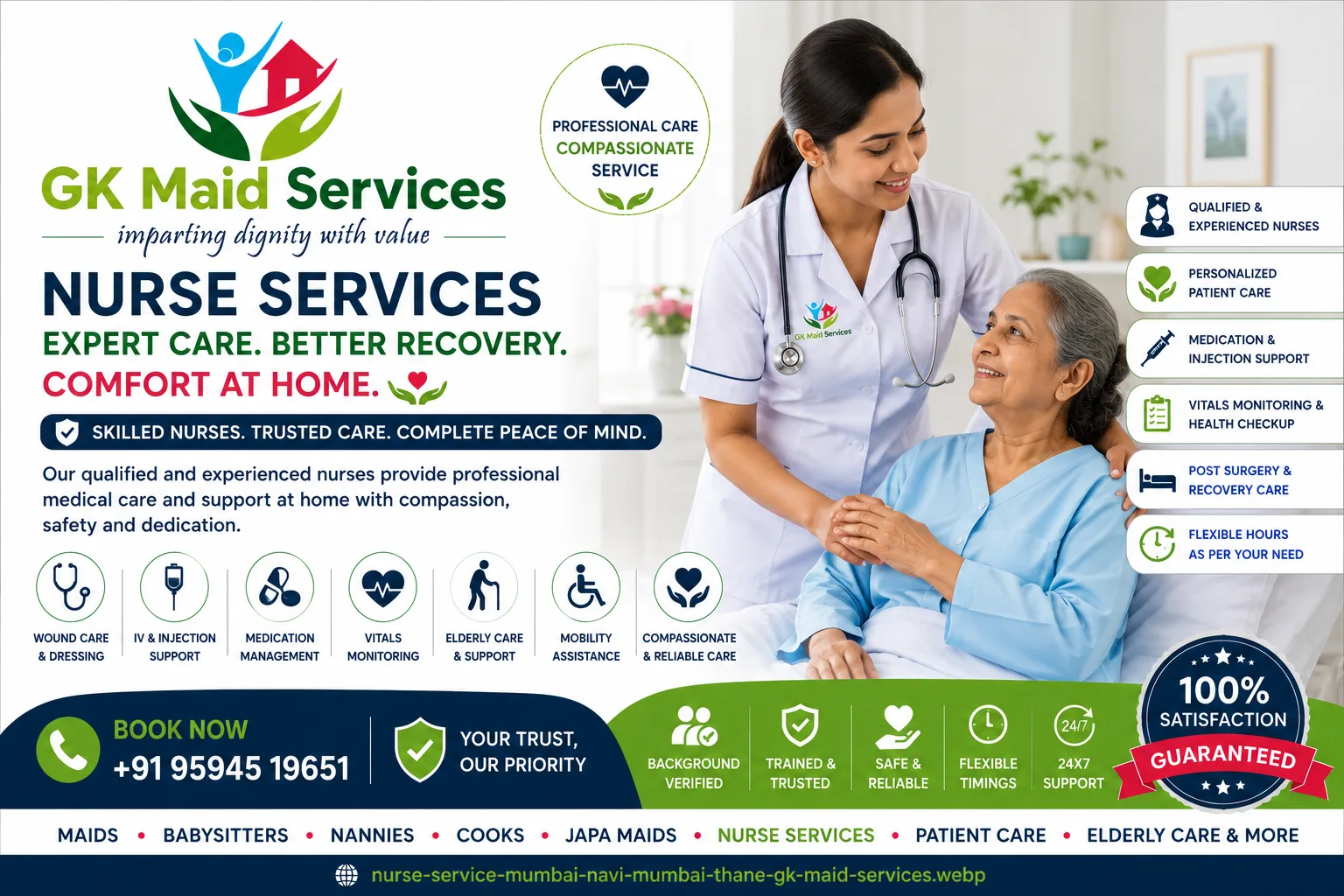 Best Nursing Agency to Book Home Nurse Services On GKMaidServices.com